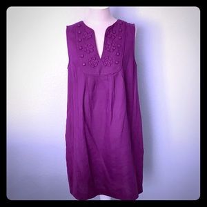 Banana Republic Purple Sleeveless Linen Dress Sz M